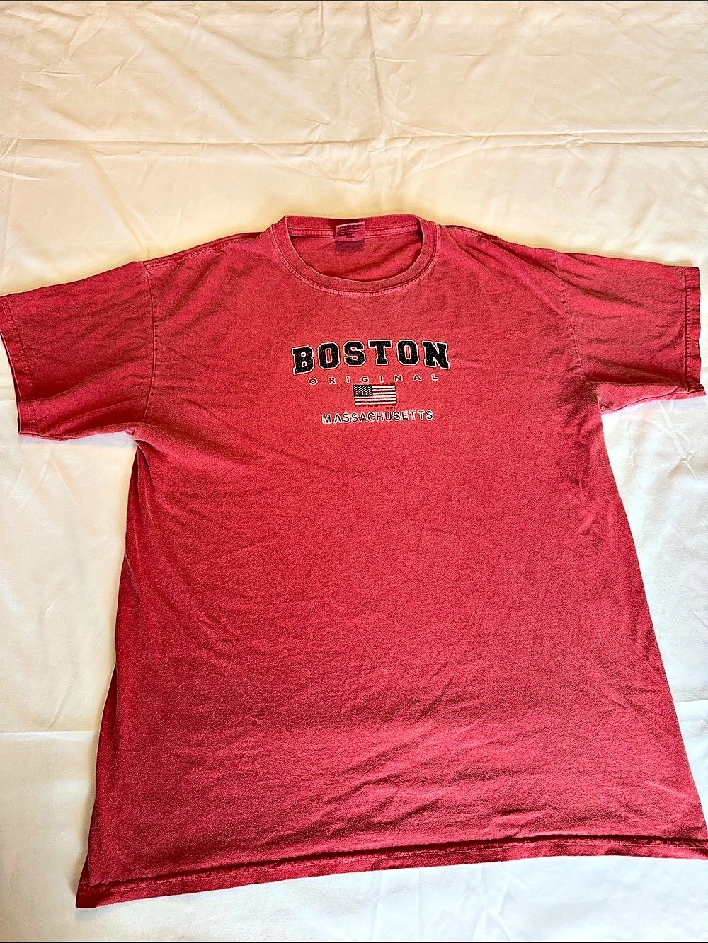 Boston Massachusetts Original Graphic Short Sleeve Tee 100% Cotton Size Large